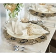 thumbnail image 3 of Decozen Gold Lace Blue Doilies Set of 8 - Round Placemats European Embroidery for Dining Table Home Decor Wedding - 15 inches - The Vintage Opulence Collection, 3 of 8