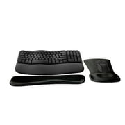 Logitech MK670 Comfort Wave Wireless Keyboard & Mouse Combo Home Office Active Lifestyle Must-Have Modern Bundle with Mini Mirror Portable Wireless Bluetooth Speaker, Gel Wrist Pad & Gel Mouse Pad