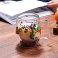 thumbnail image 6 of 250ml Double-Walled Glass Coffee Mug with Handle, Reusable Insulated Glass Cup with Built-in Dried Floral Design, 8.5oz Aesthetic Flower Tea Cup for Women & Gifts(B), 6 of 6