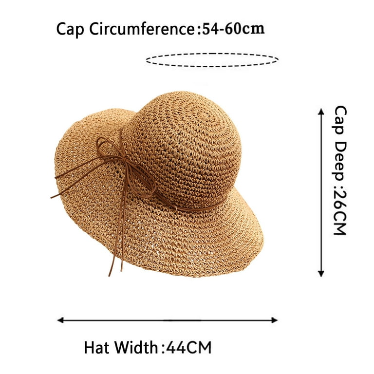 Women Floppy Big Beach Straw Foldable Summer Wide Brim Packable Sun Hat Khaki-5 Nmnitkp Sun Hats for Women Cool Floppy Big Beach Straw Hats  main image 2