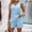Light Blue women's 2 piece outfits a1, variant on Cagogo Women's 2 Piece Outfits V Neck Sleeveless Tank Top Shorts Set Casual Summer Vacation Loose Fit Solid Color Boho Travel Clothes Cruise Airport Outfit, Green L