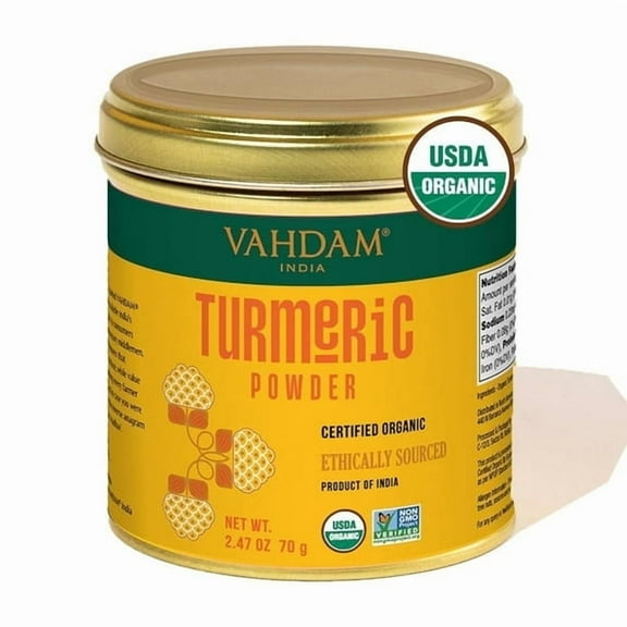 VAHDAM, Organic Turmeric Powder (2.47oz) Gluten-Free, Single Origin Spice, Direct from Source