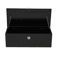 thumbnail image 4 of Tcbosik 30 inch Aluminum Tool Box with 2 Keys, Outdoor RV Storage Organizer with Side Handle, Trailer Storage Organizer, Black, 4 of 9