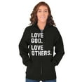 thumbnail image 4 of Love God and Others Christian Quote Unisex Fleece Graphic Zip Up Hoodie Brisco Brands 5X, 4 of 5