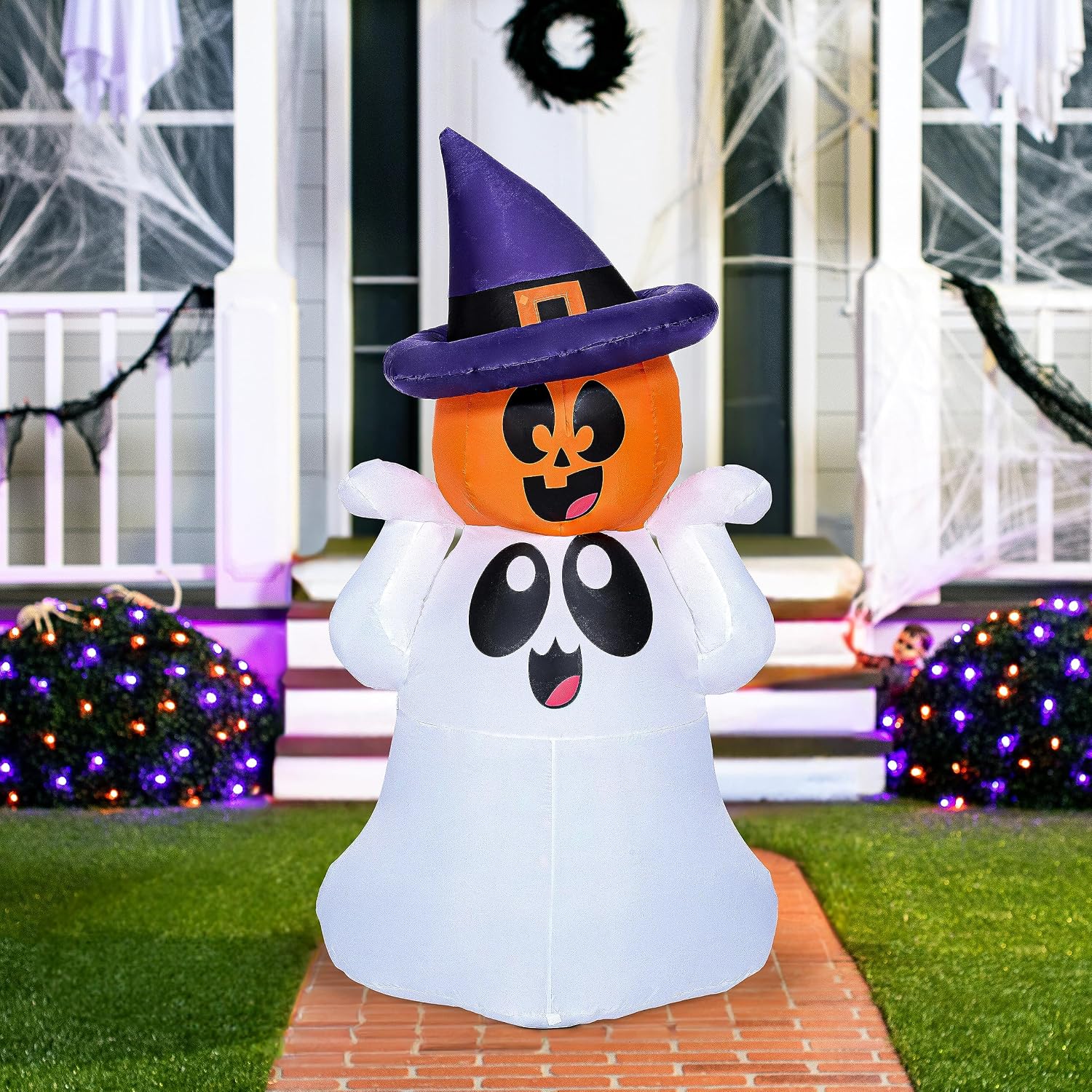 Joyfy 5ft Halloween Inflatable Ghost Pumpkin with LEDs photo 8