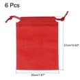 thumbnail image 2 of Unique Bargains 27x20cm Drawstring Pouch Non-woven Fabric, 6Pcs Soft Storage Gift Bag for Sport Wedding Party Organizing, Red, 2 of 5