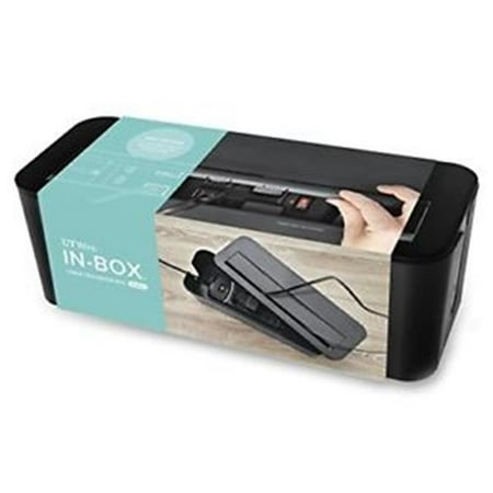UT Wire UTW-BXLG-BK In-Box Cable Organizing Management Box for Under Desk, Black