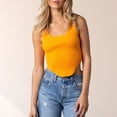 thumbnail image 4 of Débardeur côtelé décontracté en tricot pour femmes Y2k, haut court slim, t-shirts d'entraînement, 4 of 6