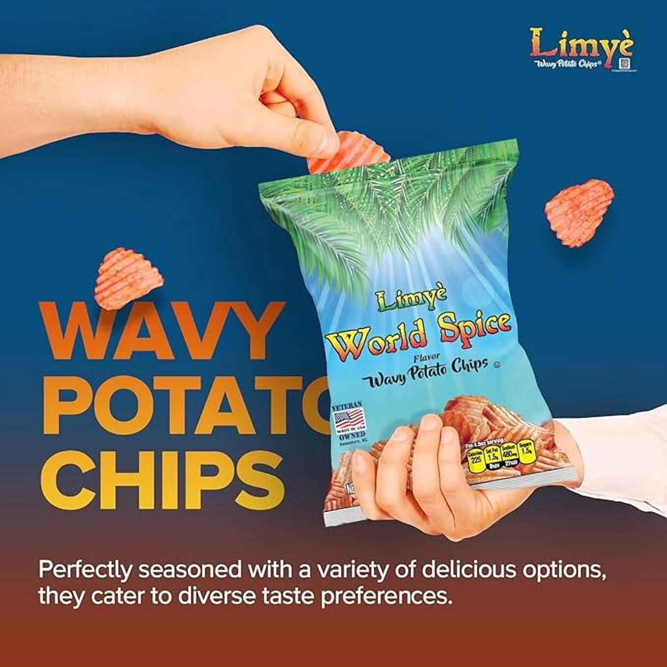 Limyè Potato Chips, World Spice Flavor, Kosher Certified, Allergen Free Vegan potato chips, 1.5 Oz (24 Pack)