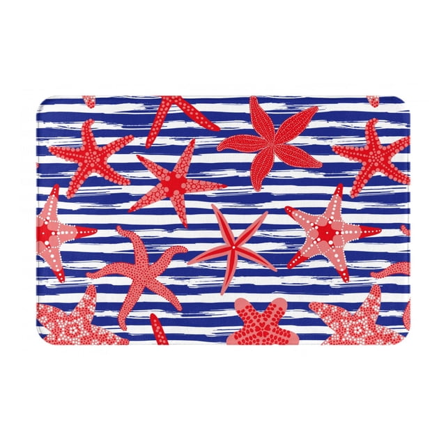 Balery Sea Stars Felpudo de franela, resistente a las manchas y a la decoloración, para uso interior y exterior, fácil de limpiar, 40 x 60 cm