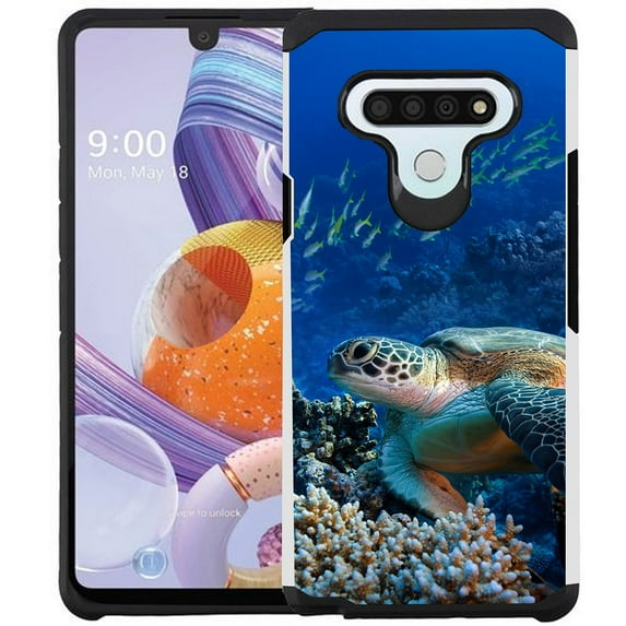 LG Stylo 6 Case - Colorful Design Hybrid Armor Case Shockproof Dual Layer Protective Phone Cover - Sea Turtle