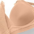thumbnail image 5 of Amidoa Large Bust Womens Bras Beige Push-up Wire-Free Solid Full-Figure Bra Brasieres for Womens L（42/95C）, 5 of 6