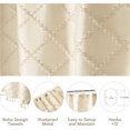 thumbnail image 6 of Extra Long Boho Farmhouse Shower Curtain Woven Fabric Cream/Beige 84 Inch Shower Curtain, 72 x 84 Tufted Chevron Textured Striped Modern Minimalist Cloth Shower Curtain for Bathroom, 6 of 6
