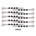 thumbnail image 4 of Paquete de 100 tees de golf profesionales de bambú con rayas, escala, irrompibles, largos y duraderos. 70mm Blanco, 4 of 8