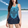 thumbnail image 2 of Baqcunre Women's Printed Two Piece Split Plus Size Swimsuit with Bra Pads, 1X Swimsuit Blue S, 2 of 8