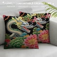 thumbnail image 3 of Nawypu Chinoiserie Animal Dragon Pillow Covers,Chinoiserie Pillow Covers Outdoor Decorative Pillow Covers for Couch Bed Sofa Cushion Farmhouse Pillowcases, 3 of 5