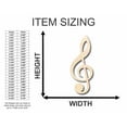 thumbnail image 2 of Unfinished Wood Treble Clef Shape - Music - Nursery - Craft - up to 46" DIY 5" / 1/4", 2 of 3