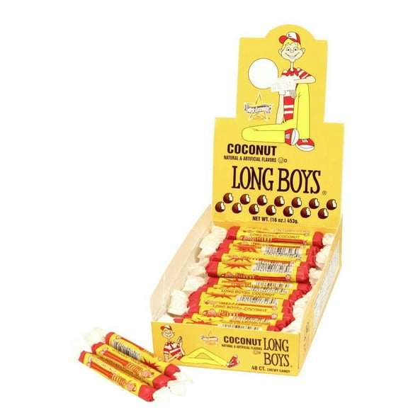 Atkinsons Coconut Long Boys Nostalgic New Orleans Chewy Candy, 48Ct Box