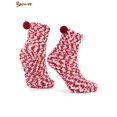 thumbnail image 4 of Spencer 3 Pairs Fuzzy Fluffy Socks for Women Winter Warm Slipper Socks DIY Plush Sock Cupcake Boxes Gift for Holiday Christmas (Grey & Rose Red & Red), 4 of 9