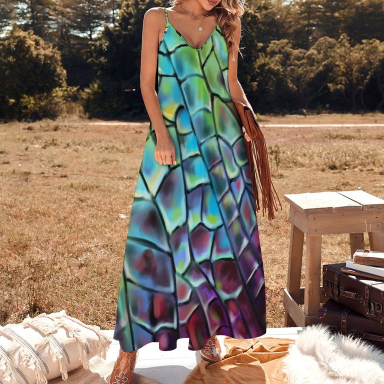Dragonfly Wing Sleeveless Dress Elegant gowns dresses for women long dress  women summer - Walmart.com