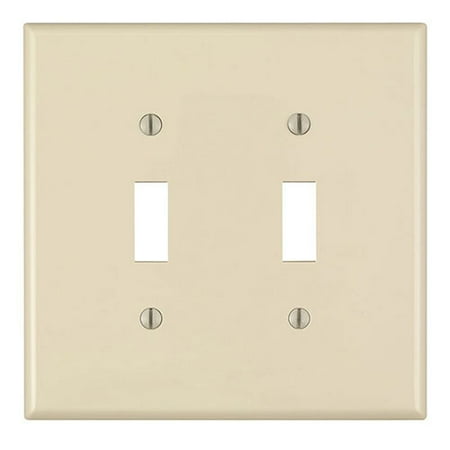 2 Gang Light Switch - Leviton PJ2-A Almond Midway Nylon Two Gang Toggle Light Switch Wall Plate