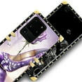 thumbnail image 4 of FKBRCL4U Compatible with Samsung Galaxy S20 Ultra Case, High Heeled Purple Diamond Rose Luxury Golden Decoration for Girl Women Soft TPU Shockproof Protective Hard PC Back, 4 of 7