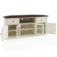thumbnail image 3 of Pemberly Row 60" Corner TV Stand in White and Mahogany, 3 of 9