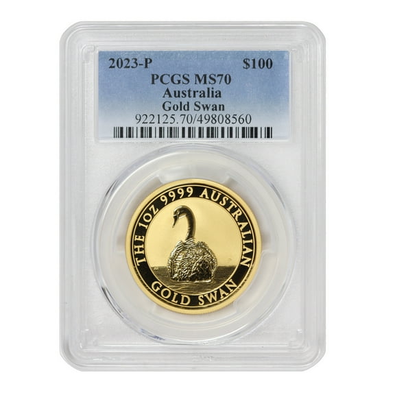 Australia 2023-P $100 Gold Swan PCGS MS70 Australian Mint Coin