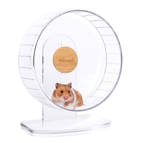 Rueda de ejercicio para hámster Niteangel Super-Silent, transparente