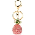 thumbnail image 1 of Solid Pineapple Keychain with Rhinestone keyring for Bags or Purse, Pink, 1 of 6