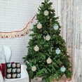 thumbnail image 1 of Juego de 9 adornos navideños de plástico con purpurina de 8 cm para colgar en el árbol, ideales para coronas, guirnaldas y regalos., 1 of 6