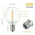 thumbnail image 2 of AC110-120V 1W G40 Bombillas de repuesto 3Pack E12 Bombillas de globo de vidrio con base de tornillo Irfora  Bombilla LED, 2 of 7