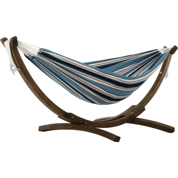 Hamac double Sunbrella® avec support d'arc en pin massif-Surfside (8 pi) (certifié FSC)