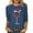 Blue, variant on Women's T-Shirts Ladies Casual And Fashionable Christmas Red Glass Print Round Neck 3/4 Sleeve T Shirt