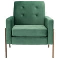 thumbnail image 2 of SAFAVIEH Roald Solid Glam Sofa Accent Chair, Malachite Green, 2 of 7