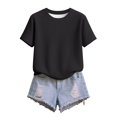 thumbnail image 4 of Womens Short Sleeve Sweater Tops Basic Lightweight Casual Crewneck Summer Loose Fit Knit Tees Shirts, 4 of 5