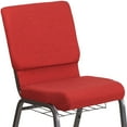thumbnail image 3 of Flash Furniture HERCULES Series 18.5''W Church Chair in Red Fabric with Cup Book Rack - Silver Vein Frame, 3 of 8