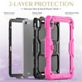 thumbnail image 4 of SaniMore for iPad 10th Generation 10.9" 2022 Case, 3 Layers Multi-Functional Cover Support Multi-Angle Kickstand & Adjustable Shoulder Strap Shockproof Protective Shell, Rose, 4 of 7