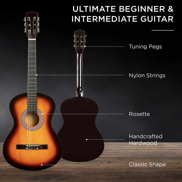 zich zorgen maken Onderling verbinden in het midden van niets Best Choice Products 38in Beginner Acoustic Guitar Starter Kit w/ Case,  Strap, Digital Tuner, Pick, Strings - Sunburst - Walmart.com