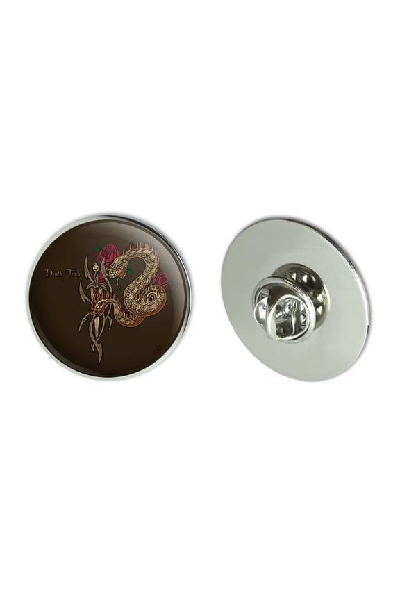 Death Trap Snake Sword Biker Motorcyle Chopper Metal 1.1" Tie Tack Hat Lapel Pin Pinback