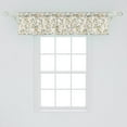 thumbnail image 2 of Ambesonne Garden Window Valance, Meadow Blooms Leaves Pattern, 42" x 12", Pale Coffee and Teal, 2 of 3