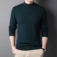 thumbnail image 1 of Suéter de punto de color sólido de boutique de cuello alto medio de otoño e invierno para hombres, suéter casual de moda para hombres, 1 of 6