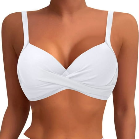 ANINEO Women Swimwear Underwire Bikini Tops Push Up Swim Tops Bra Padded Swimsuit Tops 2025 Bathing Tops Classic Hawaii Summer Tropical Brazilian Beachwear
