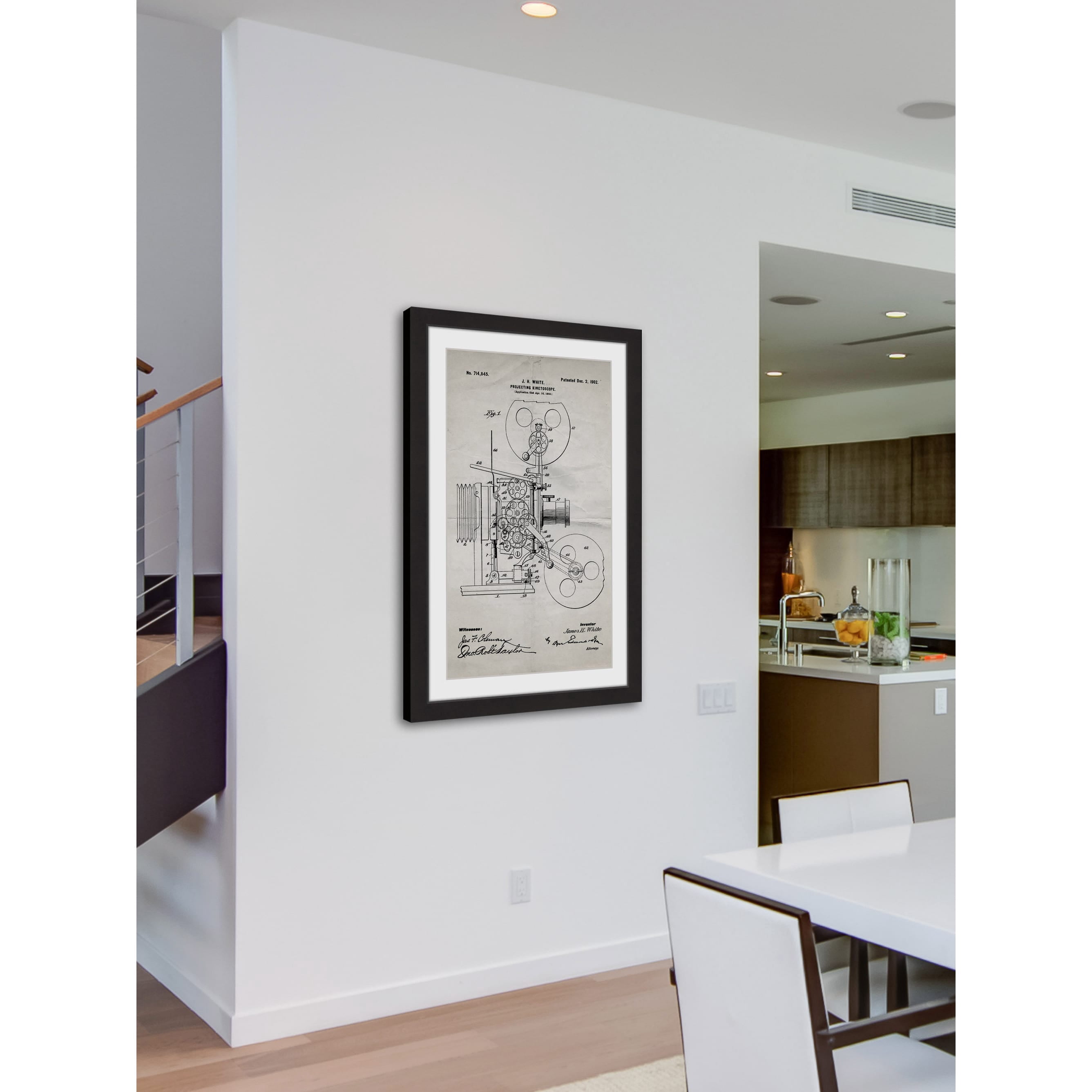 "Projector 1902 Old Paper" Framed Painting Print