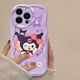 thumbnail image 3 of Sanrio-funda de silicona suave para iPhone, carcasa trasera de Hello Kitty Kuromi 3D Wave para iPhone 15 14 13 12 11 Pro Max X XR XS 8 7 6 6S Plus SE 2020, 3 of 5