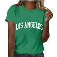 thumbnail image 5 of YHAJDS T Shirts for Women Short Sleeve Round Neck Letter Print Casual Pullover Summer, 5 of 5