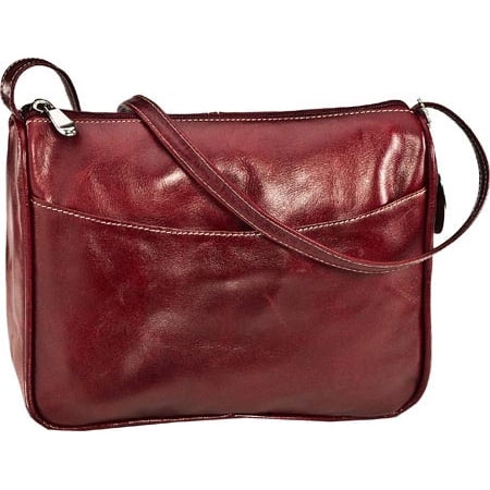 Women's David King Leather 3525 Florentine Top Zip Open Front Pocket