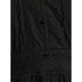 thumbnail image 5 of No Boundaries Juniors Lace Trim Button Front Kimono, 5 of 6