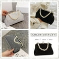 thumbnail image 7 of Women's Luxury Full Rhinestone Shoulder Bag Noble Kiss Lock Crystal Crossbody Clutch Bag Pearl Beaded Chain, 7 of 7