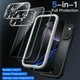 thumbnail image 2 of JETech 5 in 1 Matte Case for iPhone 17 Pro 6.3-Inch with 2-Pack Each Tempered Glass Screen Protector and Camera Lens Protector, Translucent Back Shockproof Phone Cover (Black), 2 of 5